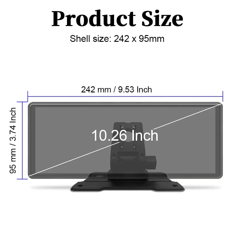 Universele Apple CarPlay & Android Auto - 10.26 Inch AutoScherm