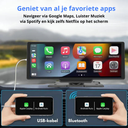 Universele Apple CarPlay & Android Auto - 10.26 Inch AutoScherm